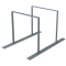 Bicycle rack - row arrangement | lean-on hoop made of steel tube 50 x 12 mm | hot-dip galvanized | for 2 bicycles